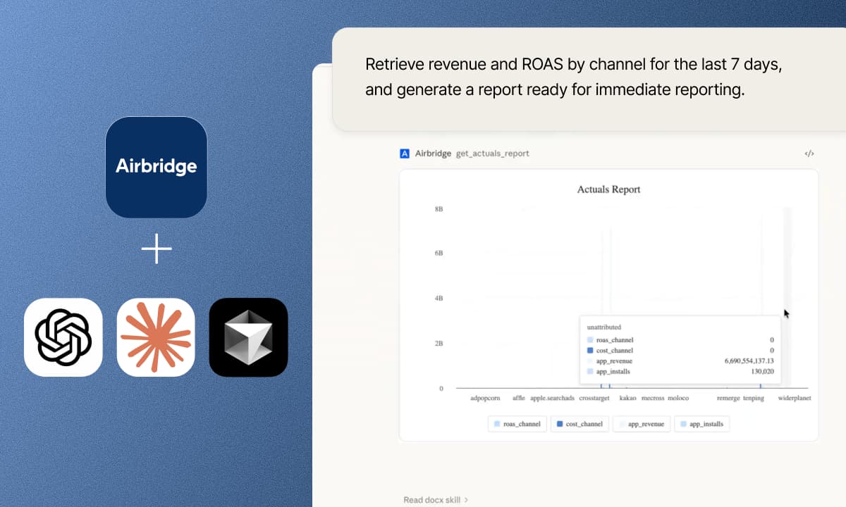 Airbridge MCP — connect attribution data to Claude, ChatGPT, Cursor