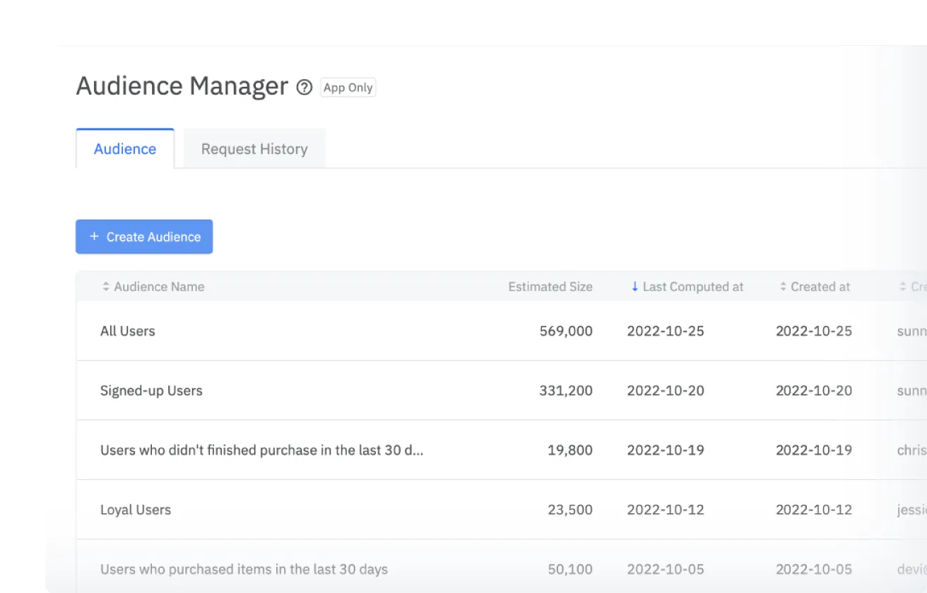 Cross-platform audience segmentation & sync