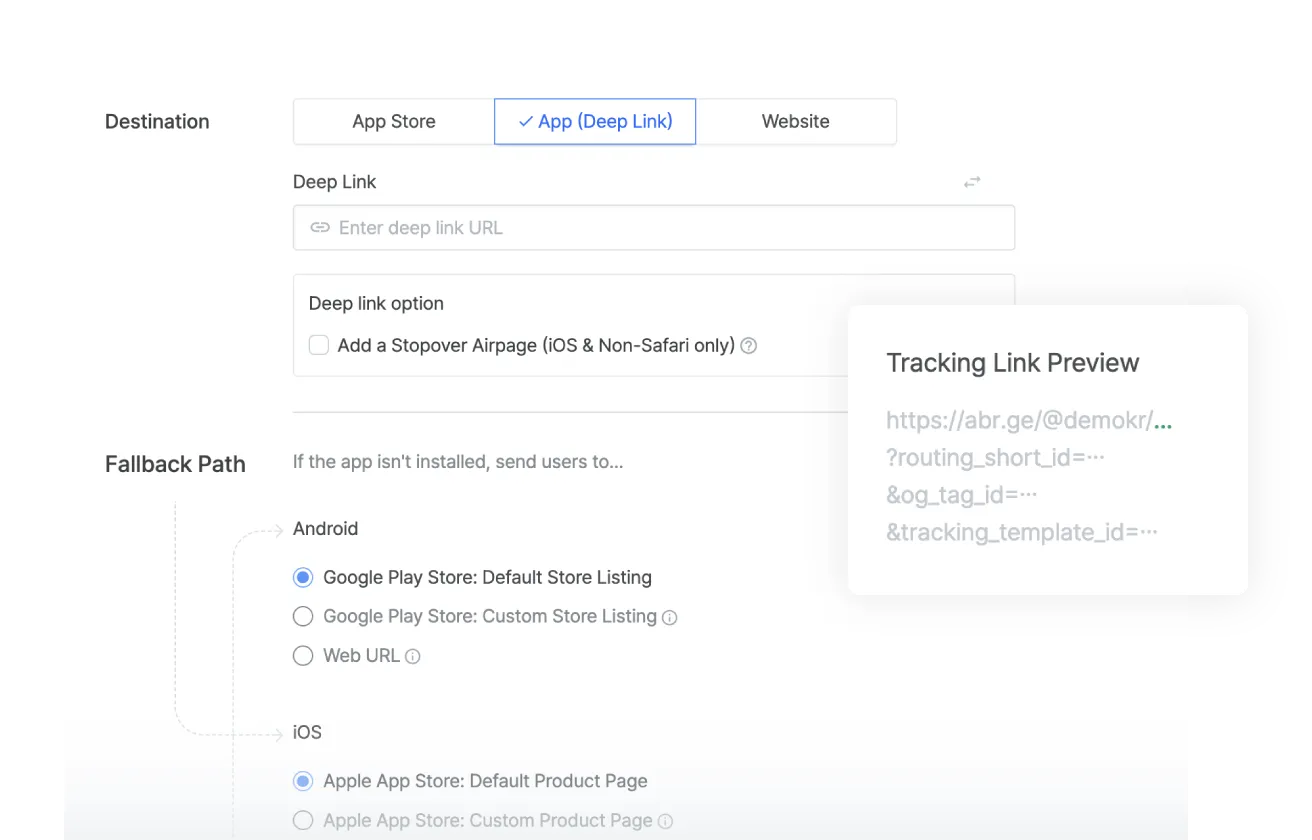 Bulk link creation and centralized management